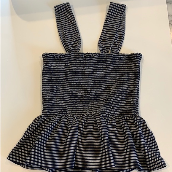 NWT Madewell Texture & Thread Smocked Peplum Tank - Picture 6 of 11